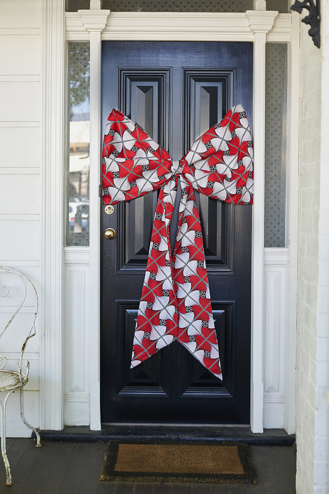 Wax Print Door Bow - Festive Red