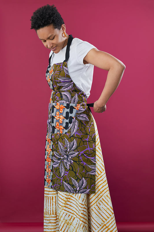 Wax Print Kitchen Apron – African Palm